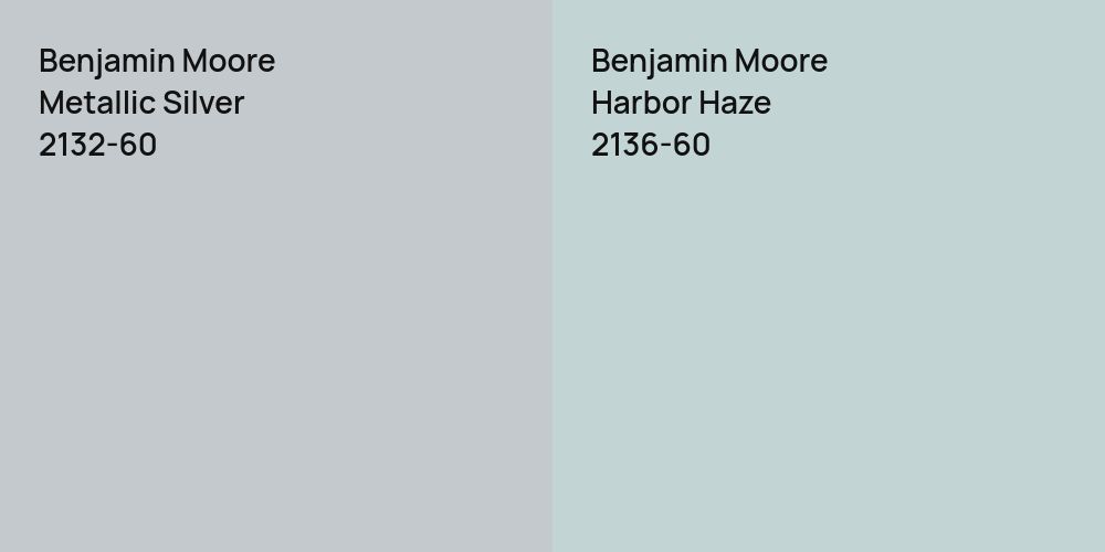 Benjamin Moore Metallic Silver vs. Benjamin Moore Harbor Haze