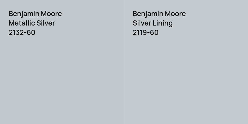 Benjamin Moore Metallic Silver vs. Benjamin Moore Silver Lining