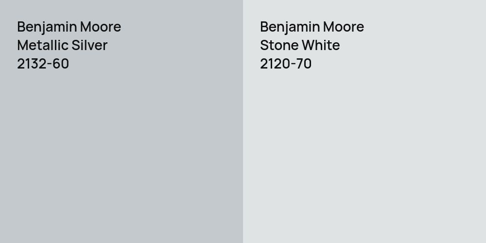 Benjamin Moore Metallic Silver vs. Benjamin Moore Stone White