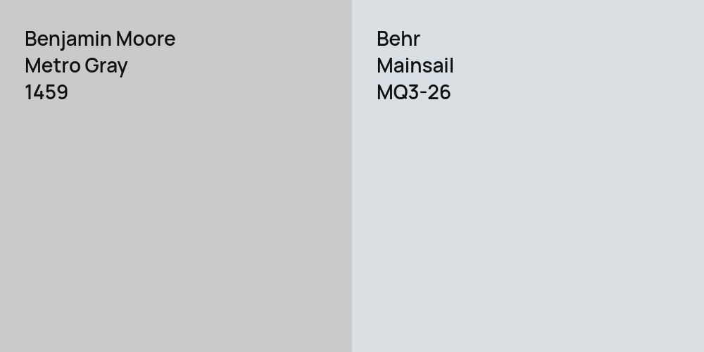 Benjamin Moore Metro Gray vs. Behr Mainsail