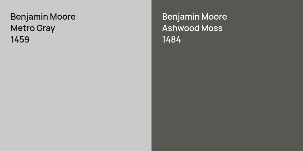 Benjamin Moore Metro Gray vs. Benjamin Moore Ashwood Moss