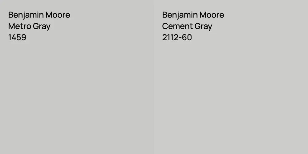 Benjamin Moore Metro Gray vs. Benjamin Moore Cement Gray