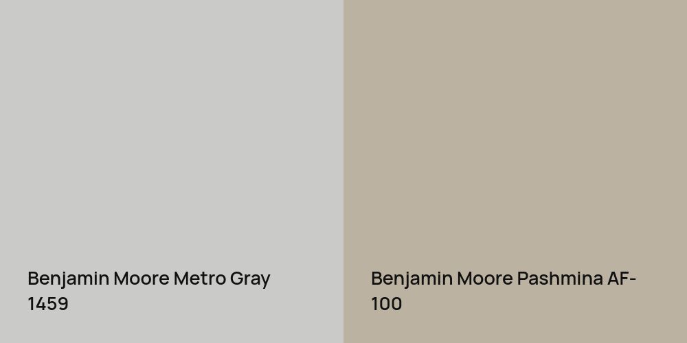 Benjamin Moore Metro Gray vs. Benjamin Moore Pashmina