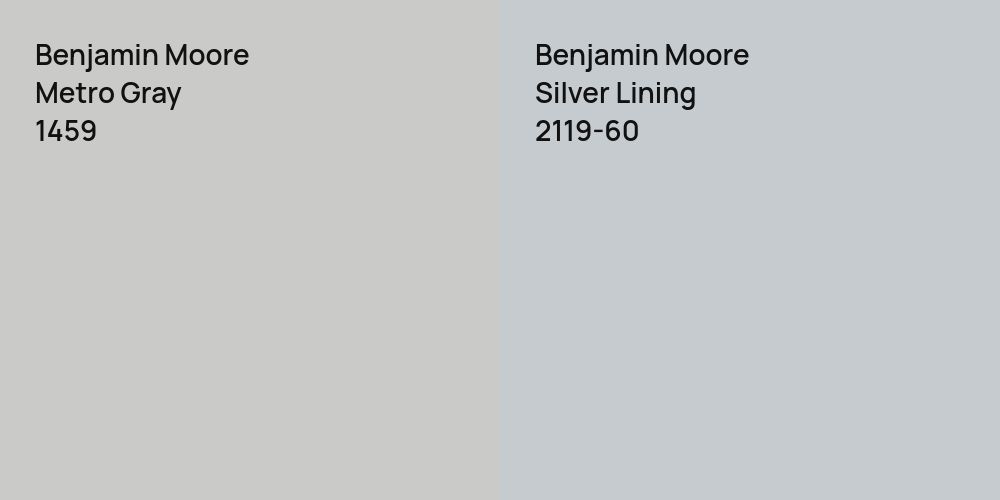 Benjamin Moore Metro Gray vs. Benjamin Moore Silver Lining