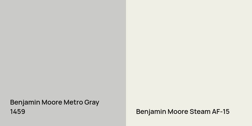 Benjamin Moore Metro Gray vs. Benjamin Moore Steam