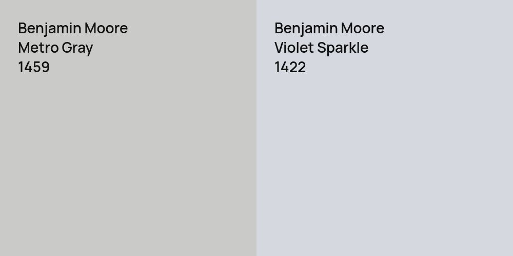 Benjamin Moore Metro Gray vs. Benjamin Moore Violet Sparkle