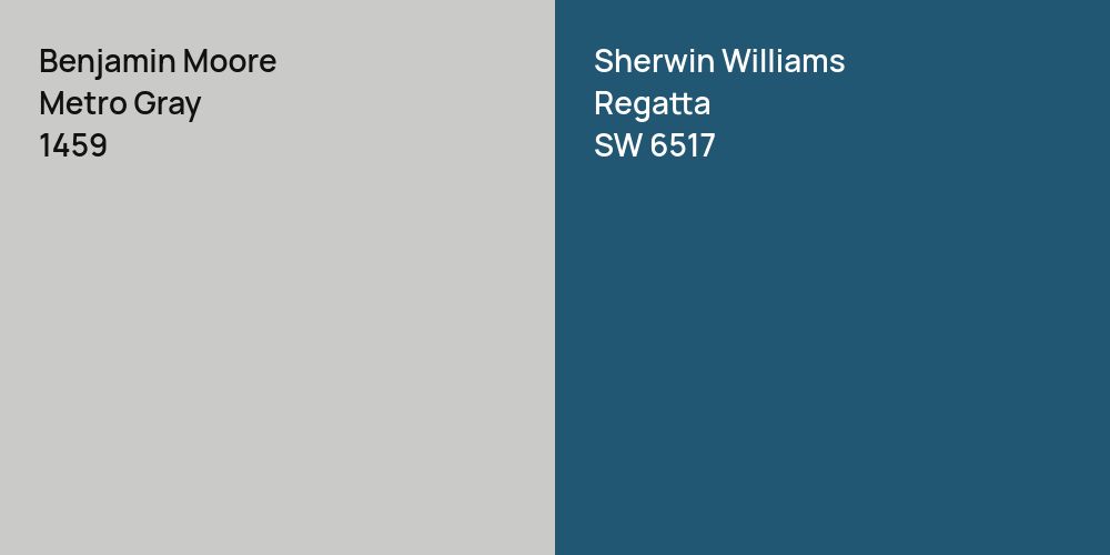 Benjamin Moore Metro Gray vs. Sherwin Williams Regatta