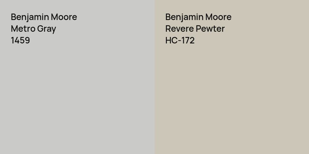 Benjamin Moore Metro Gray vs. Benjamin Moore Revere Pewter