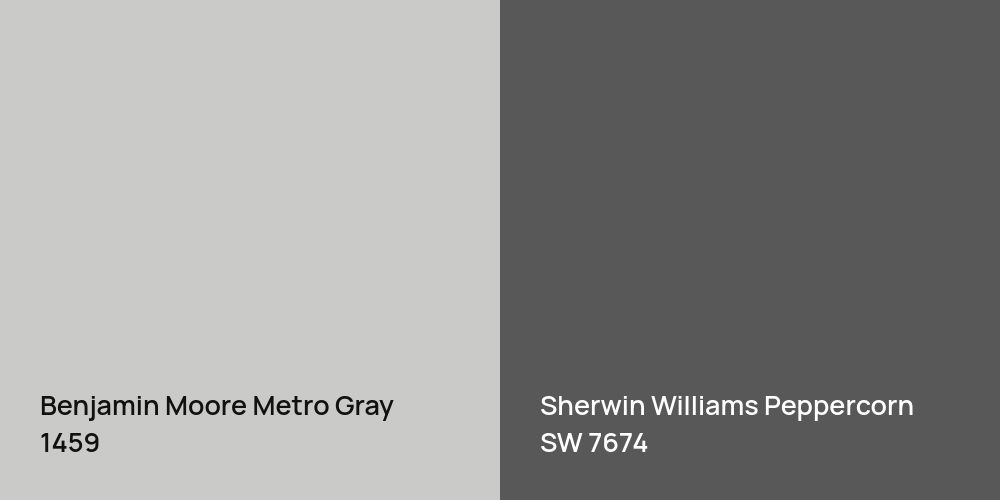 Benjamin Moore Metro Gray vs. Sherwin Williams Peppercorn