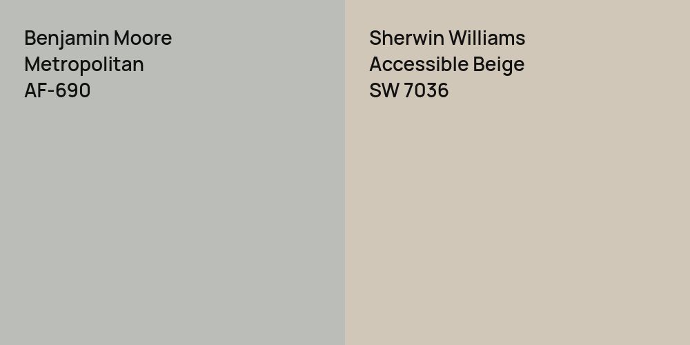 Benjamin Moore Metropolitan vs. Sherwin Williams Accessible Beige