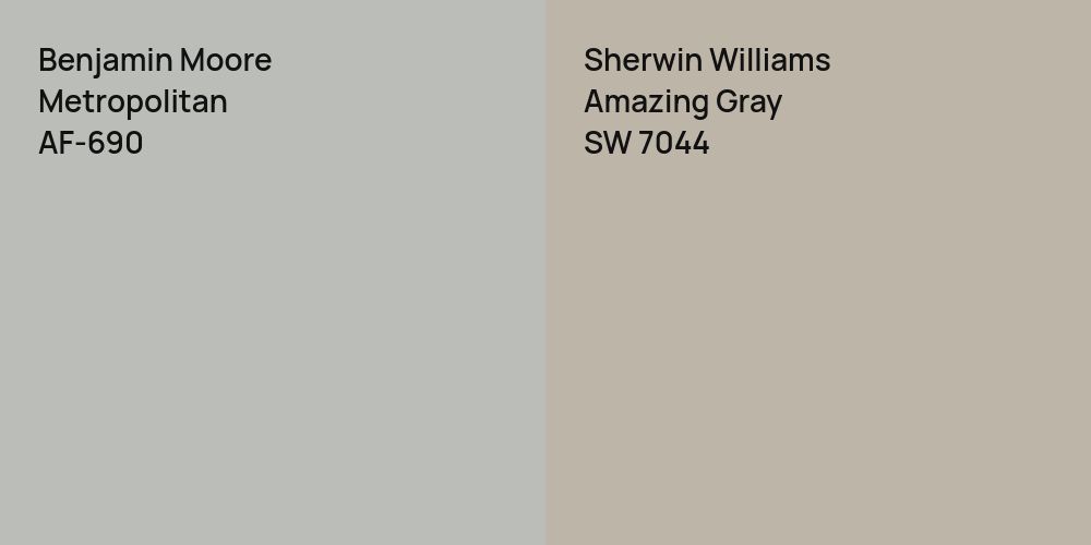 Benjamin Moore Metropolitan vs. Sherwin Williams Amazing Gray