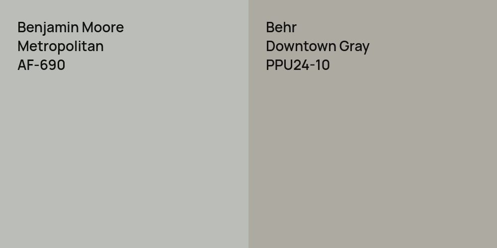 Benjamin Moore Metropolitan vs. Behr Downtown Gray