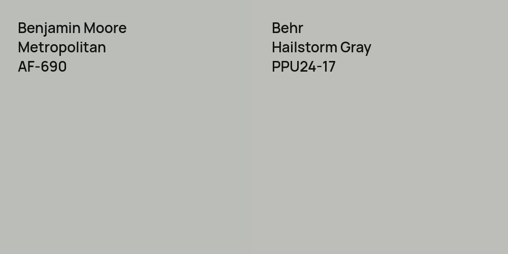 Benjamin Moore Metropolitan vs. Behr Hailstorm Gray