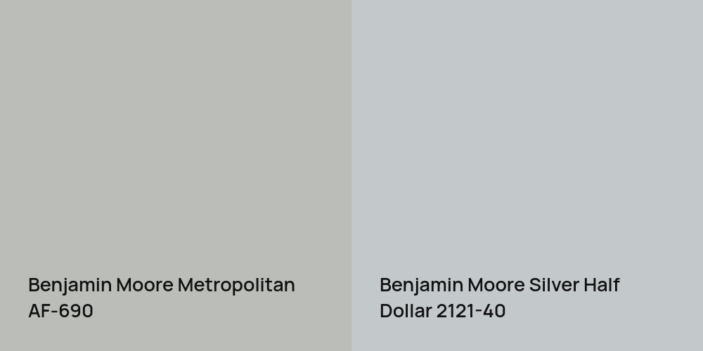 Benjamin Moore Metropolitan vs. Benjamin Moore Silver Half Dollar