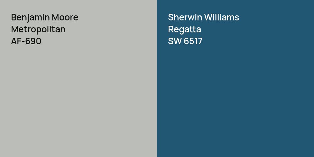 Benjamin Moore Metropolitan vs. Sherwin Williams Regatta