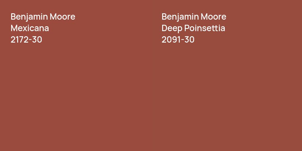 Benjamin Moore Mexicana vs. Benjamin Moore Deep Poinsettia