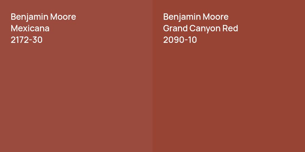 Benjamin Moore Mexicana vs. Benjamin Moore Grand Canyon Red