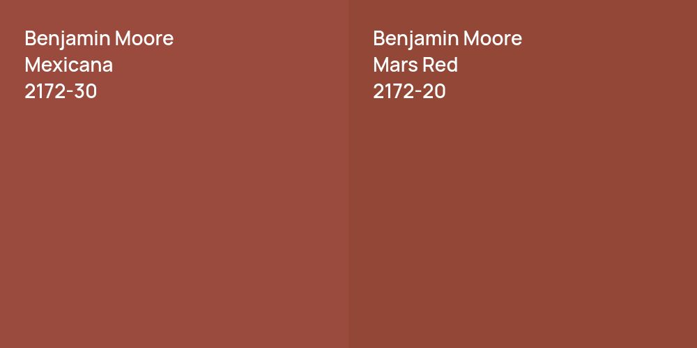 Benjamin Moore Mexicana vs. Benjamin Moore Mars Red