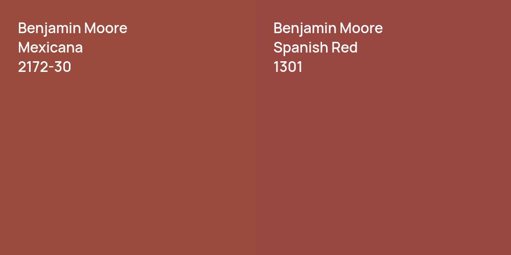 Benjamin Moore Mexicana vs. Benjamin Moore Spanish Red