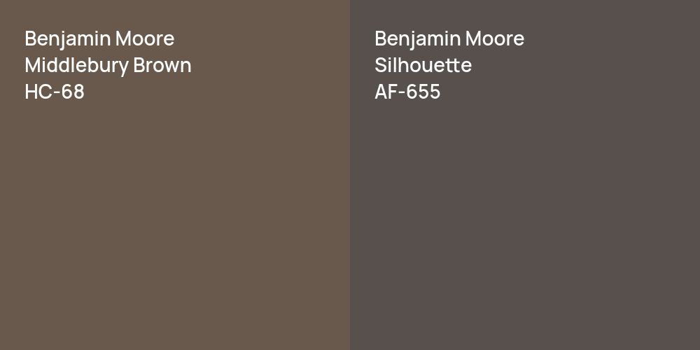 Benjamin Moore Middlebury Brown vs. Benjamin Moore Silhouette