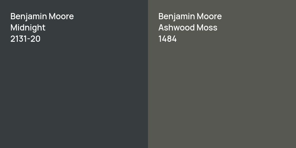 Benjamin Moore Midnight vs. Benjamin Moore Ashwood Moss