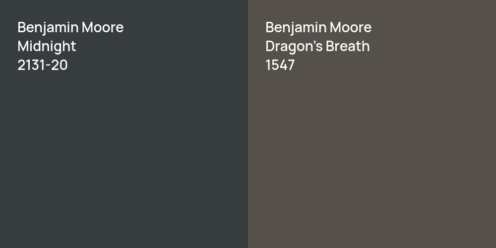 Benjamin Moore Midnight vs. Benjamin Moore Dragon's Breath