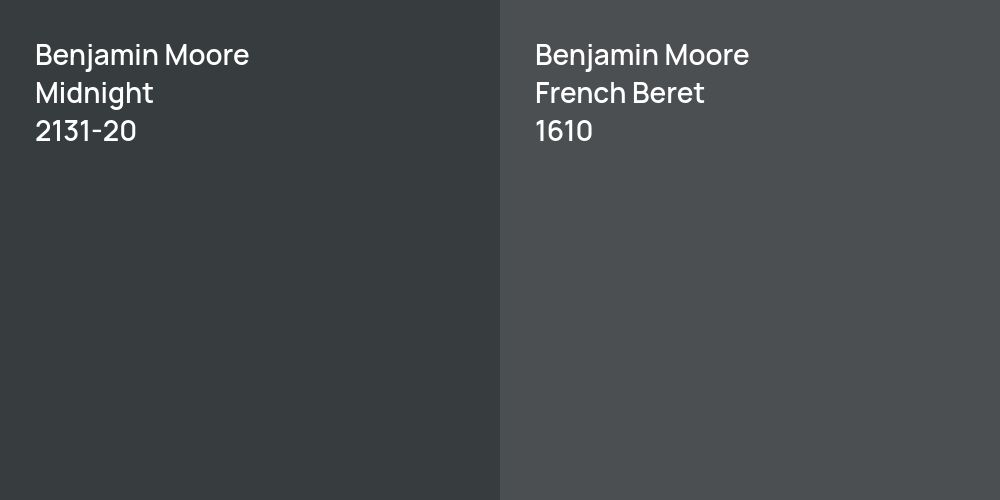 Benjamin Moore Midnight vs. Benjamin Moore French Beret