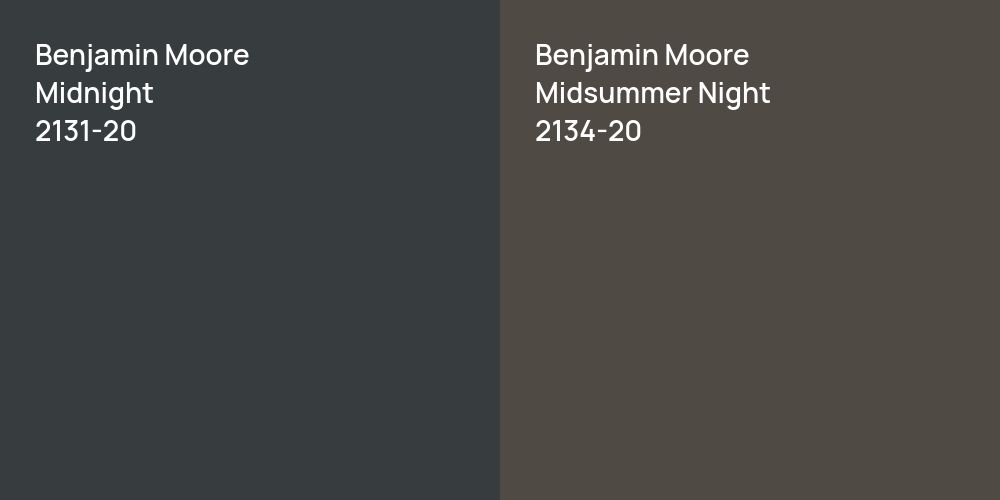 Benjamin Moore Midnight vs. Benjamin Moore Midsummer Night