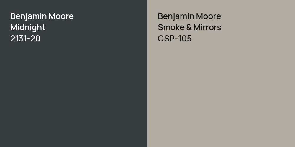 Benjamin Moore Midnight vs. Benjamin Moore Smoke & Mirrors