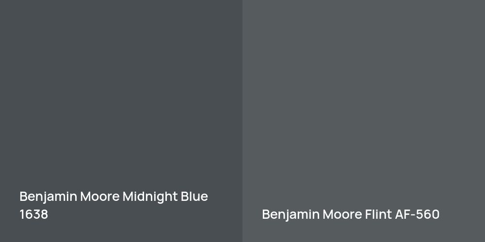 Benjamin Moore Midnight Blue vs. Benjamin Moore Flint