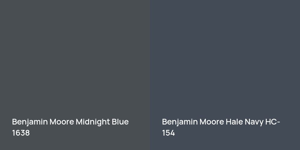 Benjamin Moore Midnight Blue vs. Benjamin Moore Hale Navy