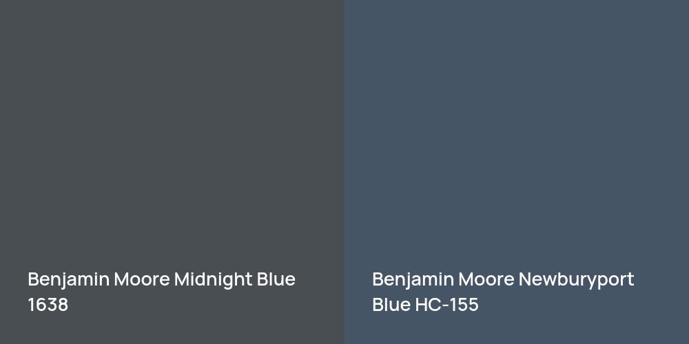 Benjamin Moore Midnight Blue vs. Benjamin Moore Newburyport Blue