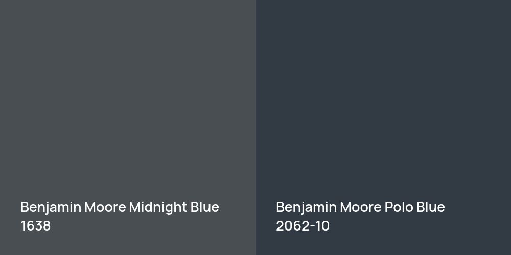 Benjamin Moore Midnight Blue vs. Benjamin Moore Polo Blue