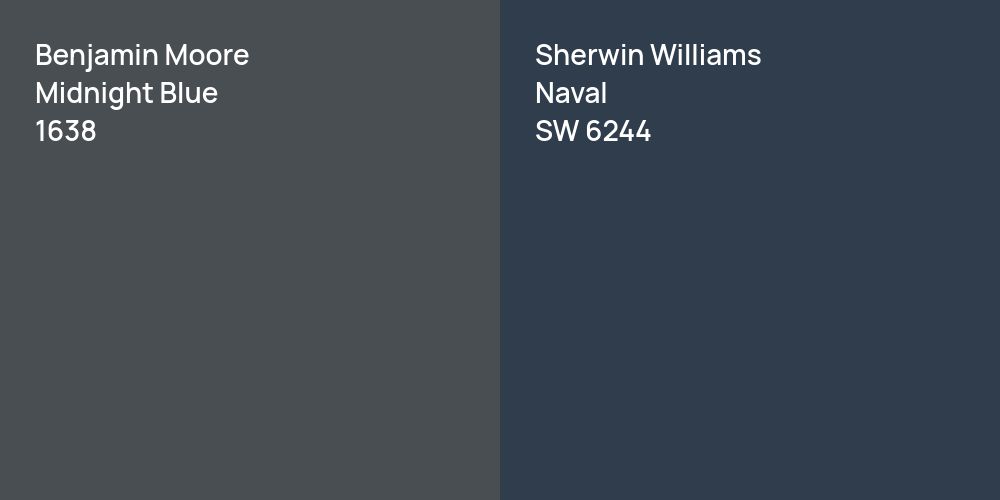 Benjamin Moore Midnight Blue vs. Sherwin Williams Naval