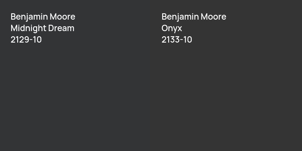 Benjamin Moore Midnight Dream vs. Benjamin Moore Onyx