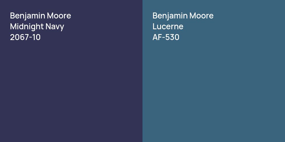 Benjamin Moore Midnight Navy vs. Benjamin Moore Lucerne