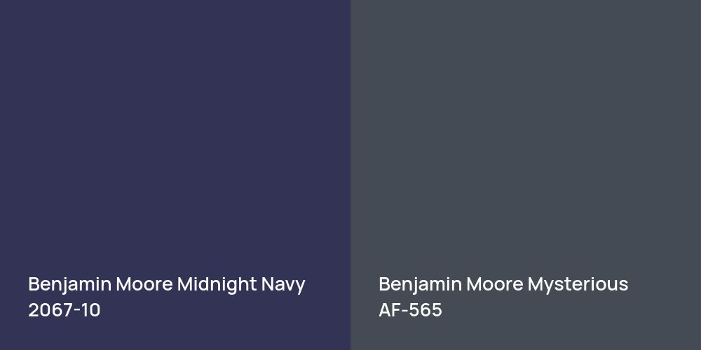 Benjamin Moore Midnight Navy vs. Benjamin Moore Mysterious