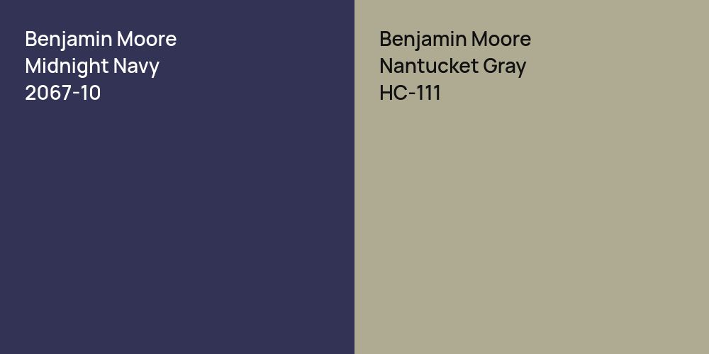 Benjamin Moore Midnight Navy vs. Benjamin Moore Nantucket Gray