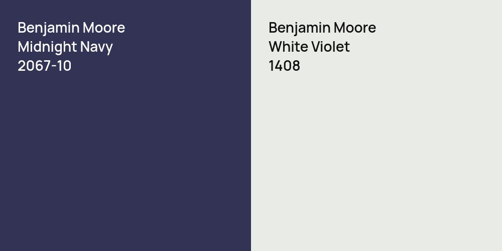 Benjamin Moore Midnight Navy vs. Benjamin Moore White Violet