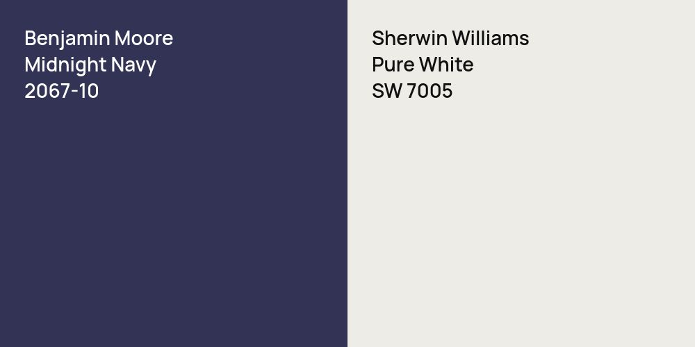 Benjamin Moore Midnight Navy vs. Sherwin Williams Pure White