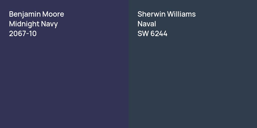 Benjamin Moore Midnight Navy vs. Sherwin Williams Naval