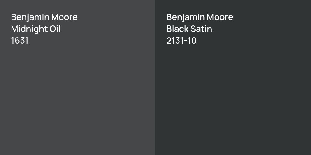 Benjamin Moore Midnight Oil vs. Benjamin Moore Black Satin