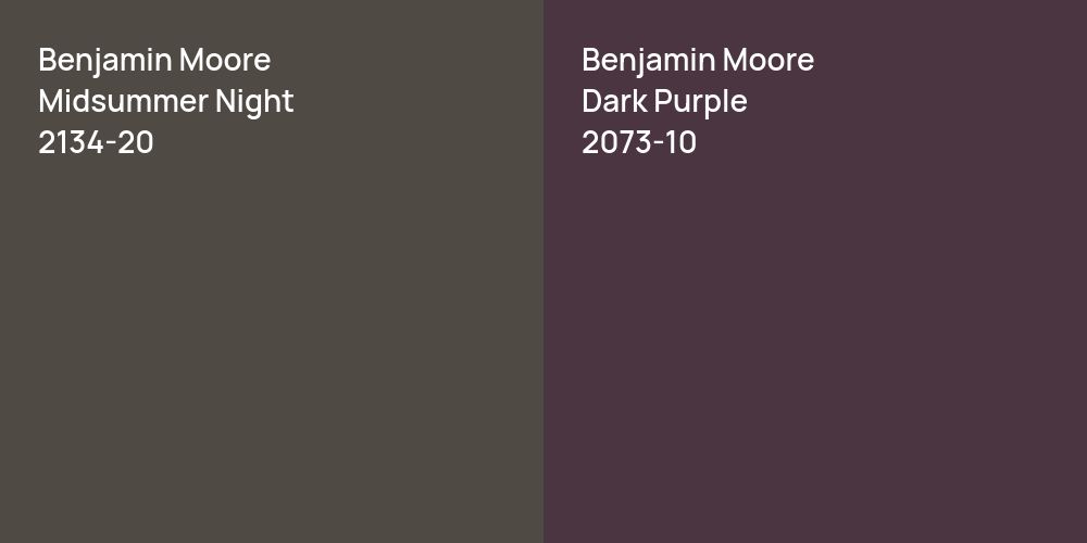 Benjamin Moore Midsummer Night vs. Benjamin Moore Dark Purple