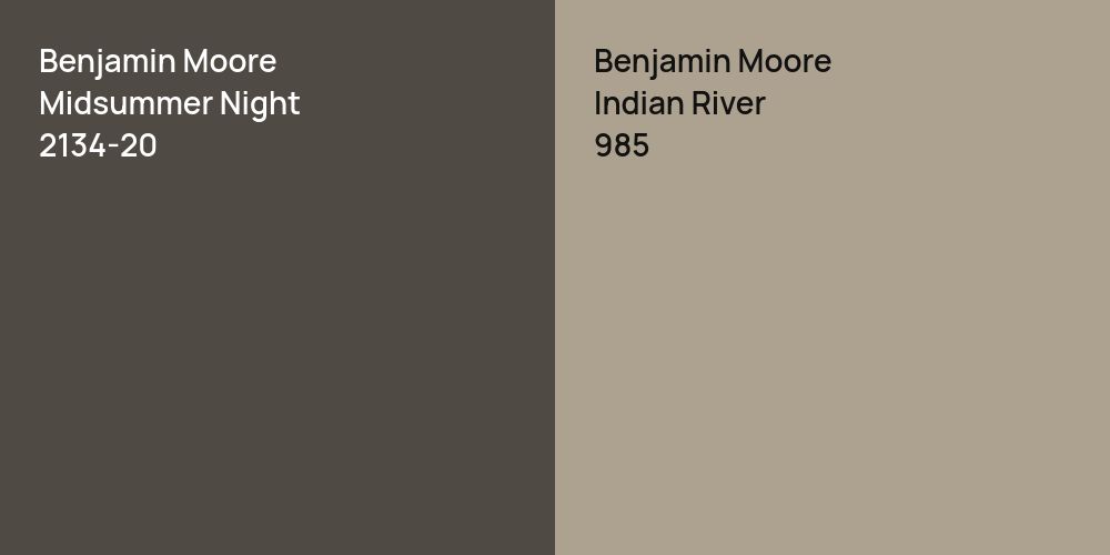 Benjamin Moore Midsummer Night vs. Benjamin Moore Indian River