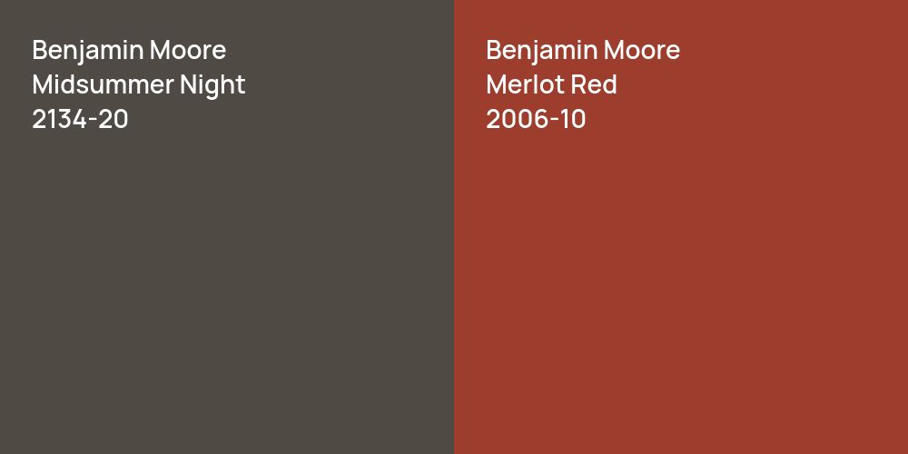 Benjamin Moore Midsummer Night vs. Benjamin Moore Merlot Red