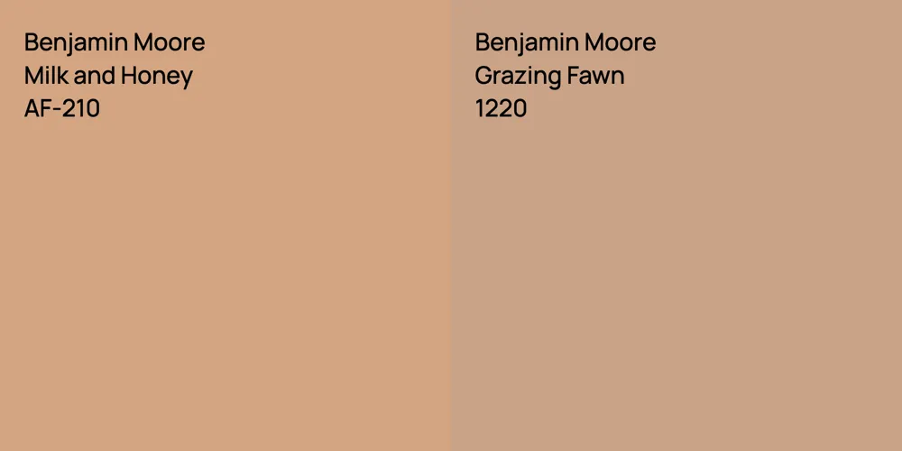 Benjamin Moore Milk and Honey vs. Benjamin Moore Grazing Fawn