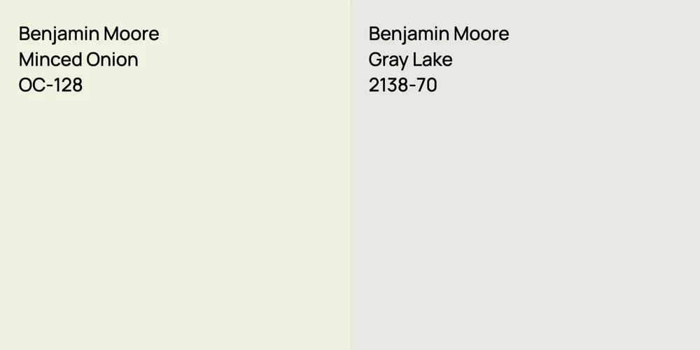 Benjamin Moore Minced Onion vs. Benjamin Moore Gray Lake