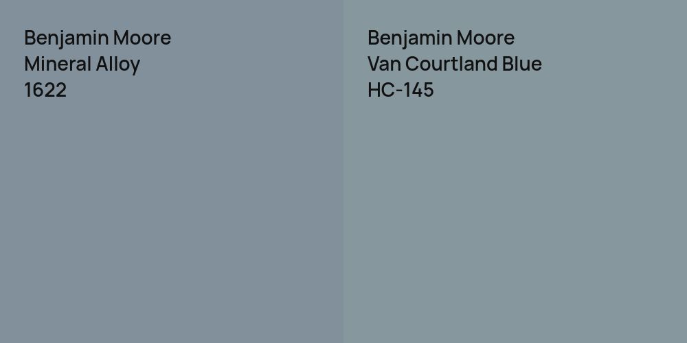 Benjamin Moore Mineral Alloy vs. Benjamin Moore Van Courtland Blue