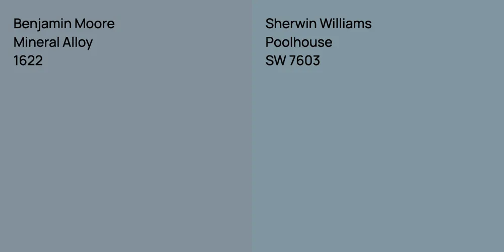 Benjamin Moore Mineral Alloy vs. Sherwin Williams Poolhouse