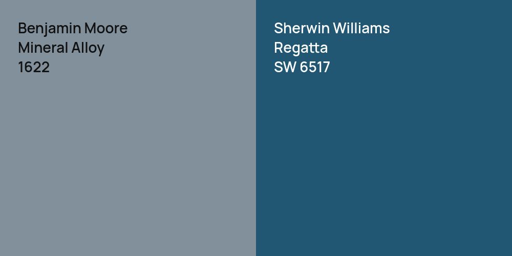 Benjamin Moore Mineral Alloy vs. Sherwin Williams Regatta